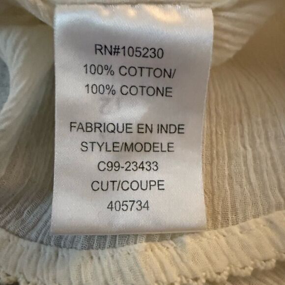 Joie white guazy tunic cover up with blue embroidery detail NWOT XS - Picture 13 of 13